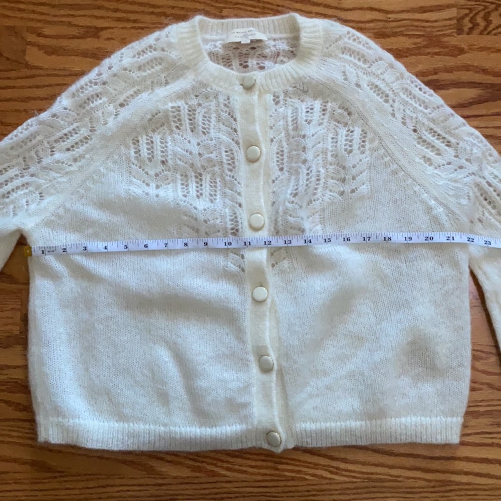 Sezane Cream Knit Openwork Cardigan - Picture 12 of 12